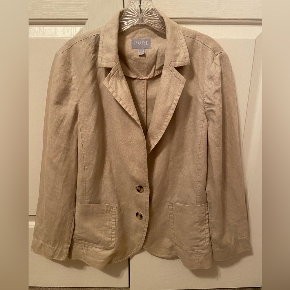 Pure Collection Women's Cream Linen Blazer